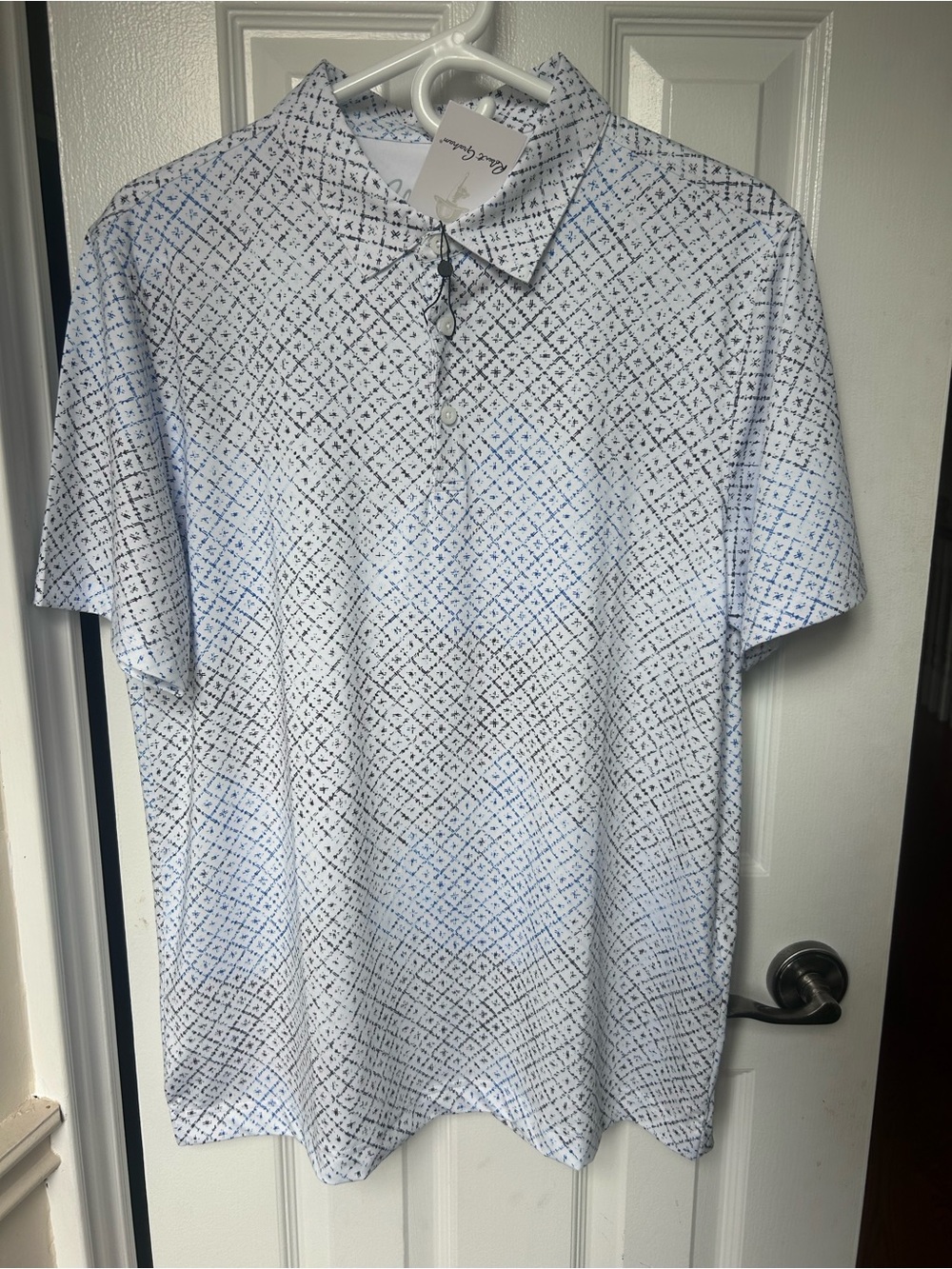 Robert Graham Performance Polo White Blue Black